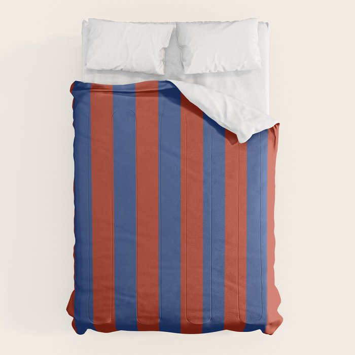 Ultramarine and Carrot Cake Stripes Comforter Gallery Image 1