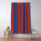 Ultramarine and Carrot Cake Stripes Window Curtain Gallery Image 5