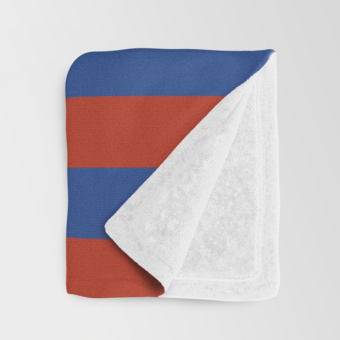 Ultramarine and Carrot Cake Stripes Throw Blanket Gallery Image 3