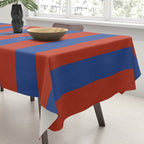 Ultramarine and Carrot Cake Stripes Tablecloth Gallery Image 3