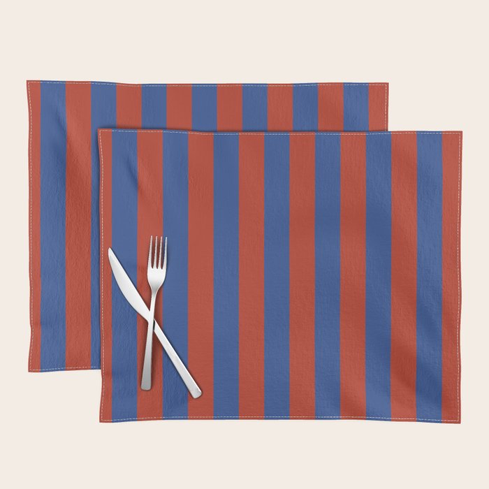 Ultramarine and Carrot Cake Stripes Placemat Gallery Image 1