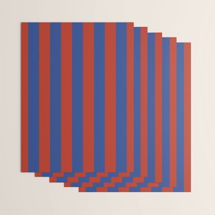 Ultramarine and Carrot Cake Stripes Wrapping Paper Gallery Image 3