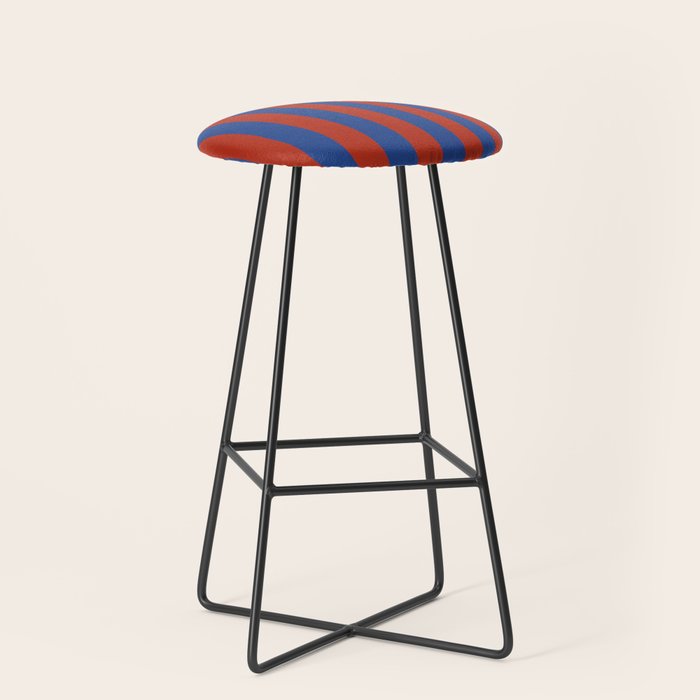 Ultramarine and Carrot Cake Stripes Stool Gallery Image 1