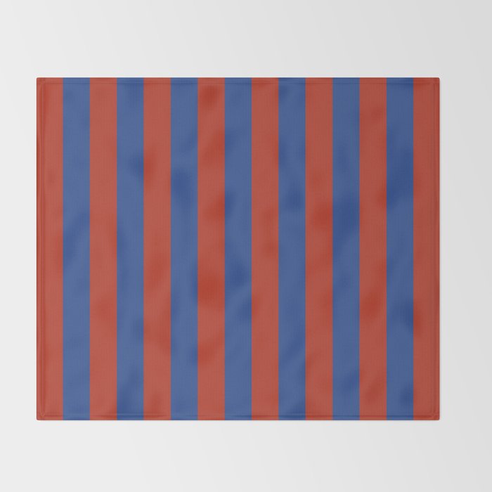 Ultramarine and Carrot Cake Stripes Throw Blanket Gallery Image 2