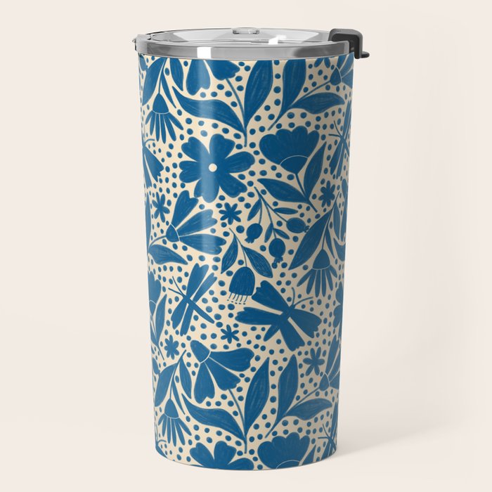 Blue Floral Travel Mug Gallery Image 2