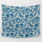 Blue Floral Wall Tapestry Gallery Image 4