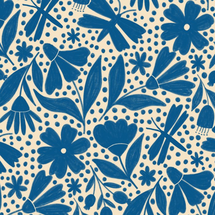 Blue Floral Coffee Mug Gallery Image 2