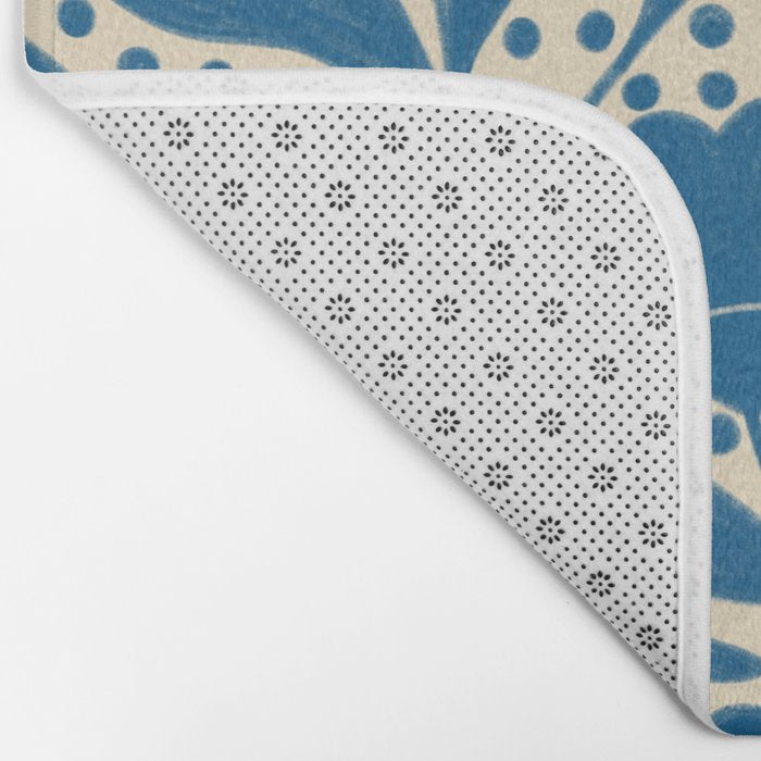 Blue Floral Bath Mat Gallery Image 2