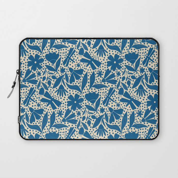 Blue Floral Laptop Sleeve Gallery Image 1