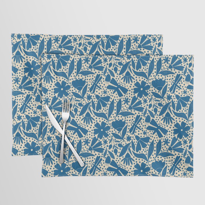 Blue Floral Placemat Gallery Image 1