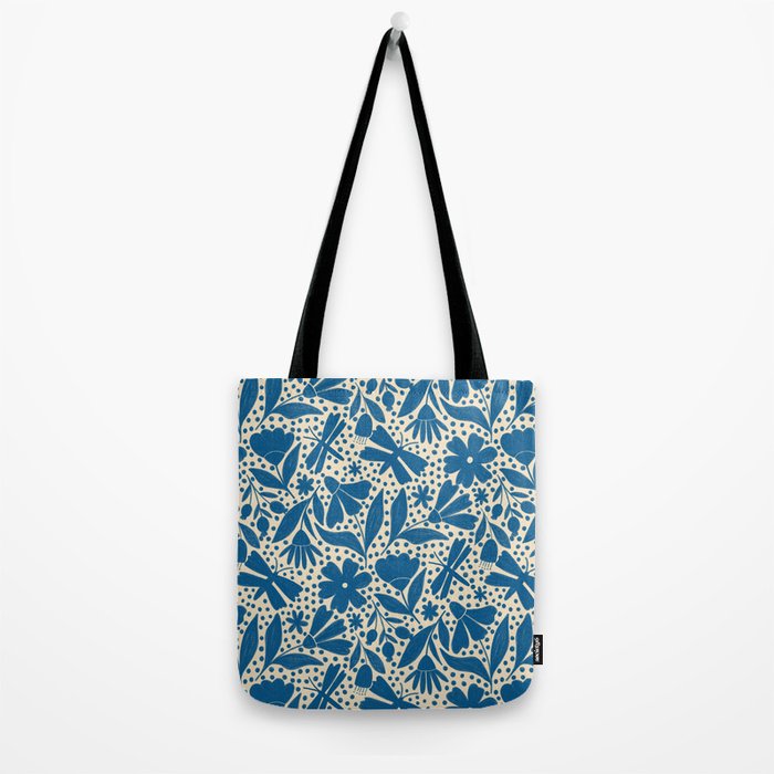 Blue Floral Tote Bag Gallery Image 2