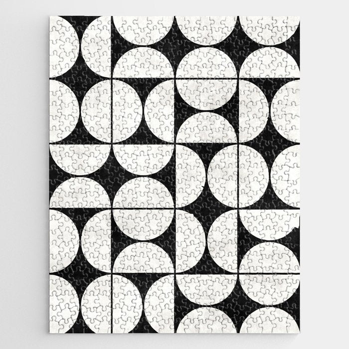 Mid-Century Modern Pattern No.2 - Black and White Jigsaw Puzzle Gallery Image 1