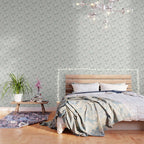 Soft meadow blooms - muted mint, dusty green and beige floral pattern Wallpaper Gallery Image 3