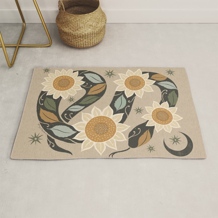 Snake and Sunflowers - Harvest Colors Rug Gallery Image 1