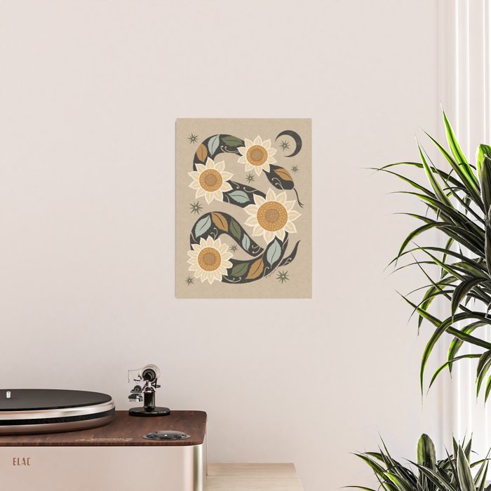 Snake and Sunflowers - Harvest Colors Poster Gallery Image 2