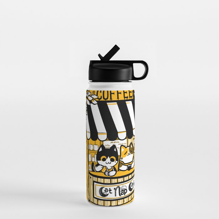 Cat Nap Cafe Water Bottle Gallery Image 1
