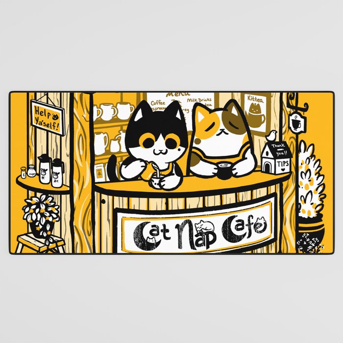 Cat Nap Cafe Desk Mat Gallery Image 3