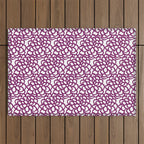 dahlia: purple floral pattern Outdoor Rug Gallery Image 1