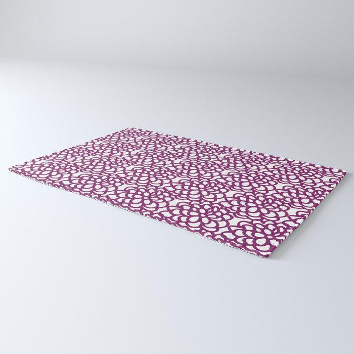 dahlia: purple floral pattern Rug Gallery Image 3