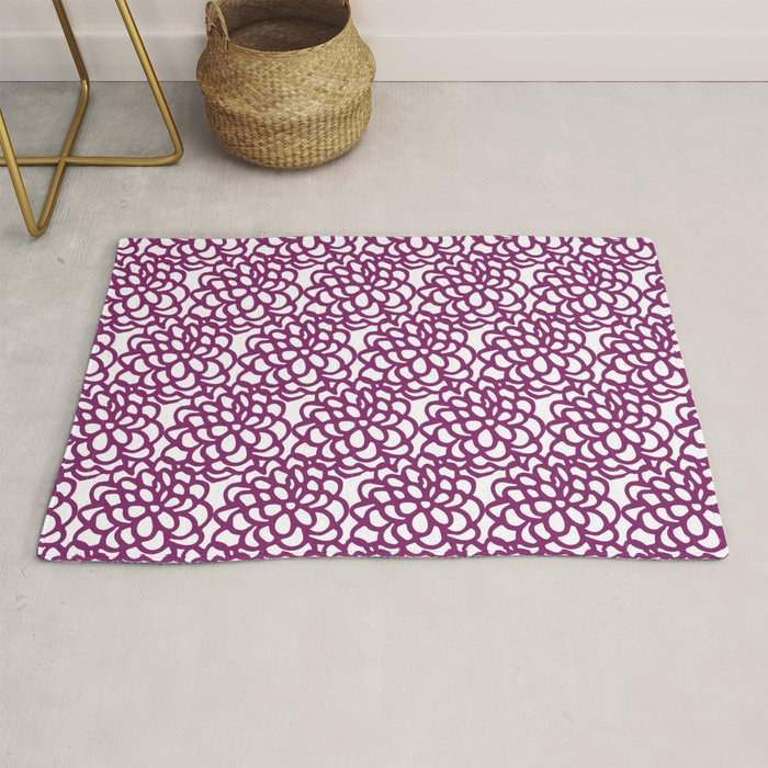 dahlia: purple floral pattern Rug Gallery Image 1