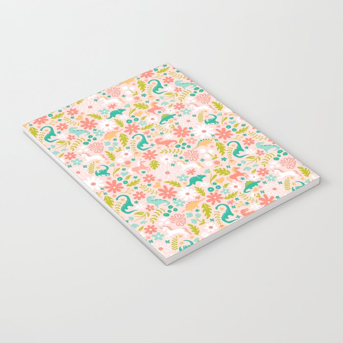 Dinosaurs + Unicorns in Pink + Teal Notebook Gallery Image 3