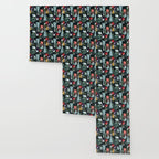 Go veggie // black background sage green mint goldenrod yellow coral and purple beet vegetables Wallpaper Gallery Image 3