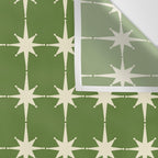 Mid Century Modern Atomic Starburst Grid Retro Christmas Green and Cream Wall Tapestry Gallery Image 3