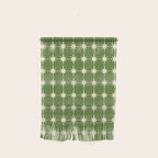 Mid Century Modern Atomic Starburst Grid Retro Christmas Green and Cream Wall Hanging Gallery Image 1
