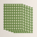 Mid Century Modern Atomic Starburst Grid Retro Christmas Green and Cream Wrapping Paper Gallery Image 3