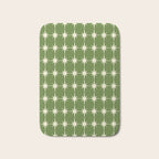 Mid Century Modern Atomic Starburst Grid Retro Christmas Green and Cream Bath Mat Gallery Image 1