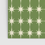 Mid Century Modern Atomic Starburst Grid Retro Christmas Green and Cream Poster Gallery Image 3