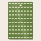 Mid Century Modern Atomic Starburst Grid Retro Christmas Green and Cream Cutting Board Gallery Image 1