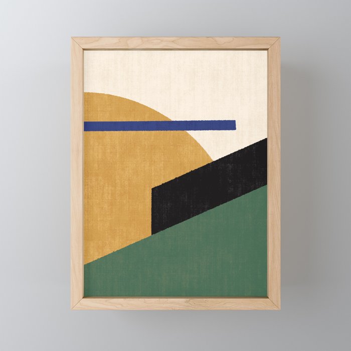 Geometric Compo 1 Filet - green Mini Art Print Gallery Image 1
