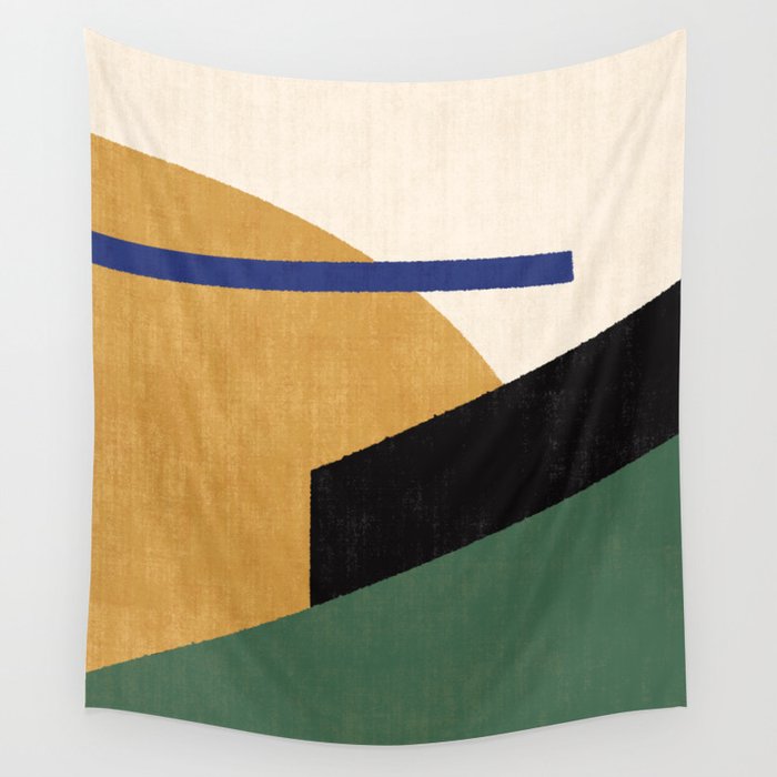 Geometric Compo 1 Filet - green Wall Tapestry Gallery Image 4
