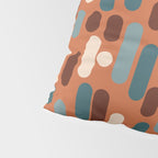 Morningside Heights Mid Century Modern Pattern in Steel Blue, Cream, Maroon, Orange Pillow Sham Gallery Image 4