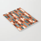 Morningside Heights Mid Century Modern Pattern in Steel Blue, Cream, Maroon, Orange Notebook Gallery Image 3