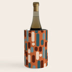 Morningside Heights Mid Century Modern Pattern in Steel Blue, Cream, Maroon, Orange Wine Chiller Gallery Image 2
