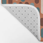 Morningside Heights Mid Century Modern Pattern in Steel Blue, Cream, Maroon, Orange Bath Mat Gallery Image 2