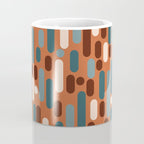 Morningside Heights Mid Century Modern Pattern in Steel Blue, Cream, Maroon, Orange Coffee Mug Gallery Image 4