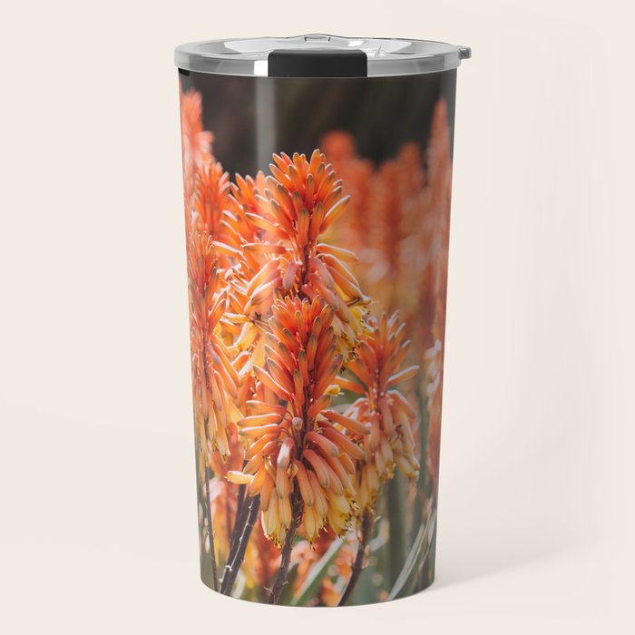 California Coastal Botanical Art x Coastal Aloe Blooms Travel Mug Gallery Image 1