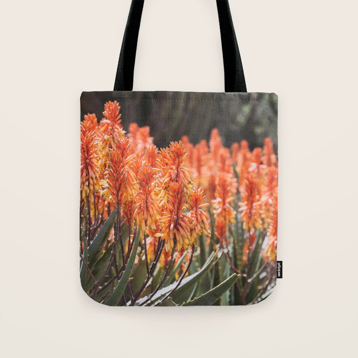 California Coastal Botanical Art x Coastal Aloe Blooms Tote Bag Gallery Image 1