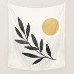 Leaf Sun 1 - Gold Black Wall Tapestry Gallery Image 4