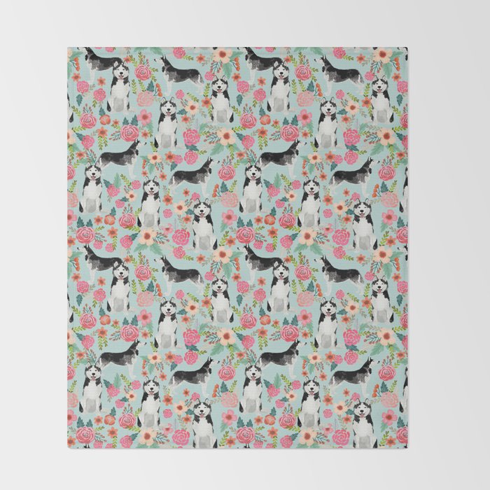 Husky dog breed must have gifts for dog person husky owner presents Throw Blanket Gallery Image 2