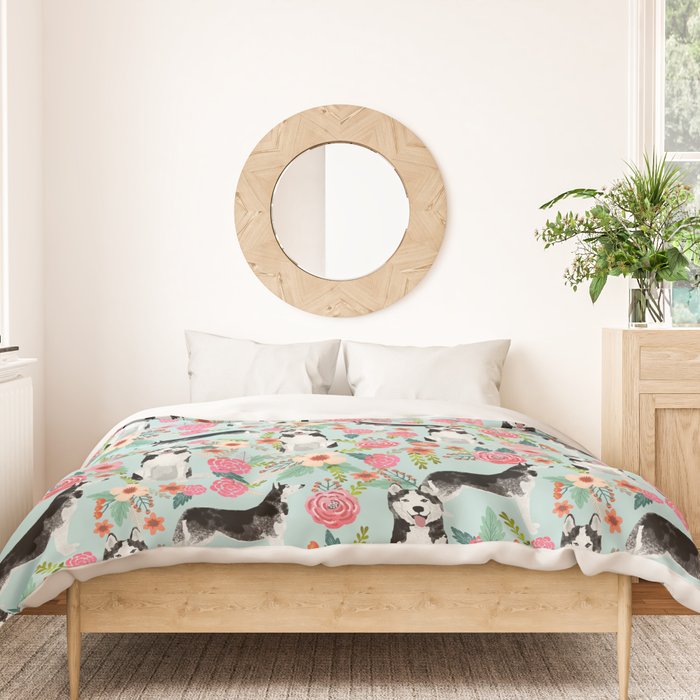 Husky dog breed must have gifts for dog person husky owner presents Duvet Cover Gallery Image 3