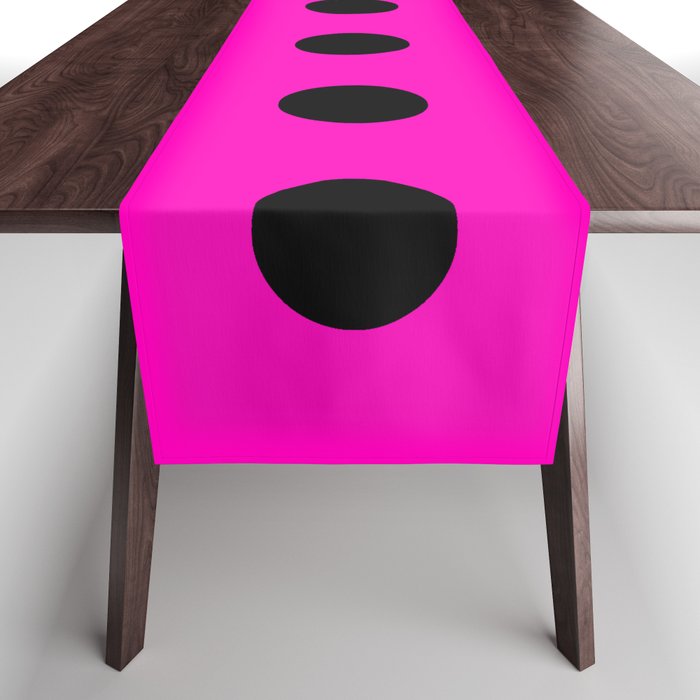 Hot Pink and Black Polka Dots Table Runner Gallery Image 1