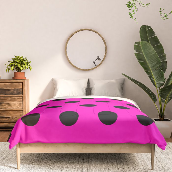 Hot Pink and Black Polka Dots Comforter Gallery Image 3