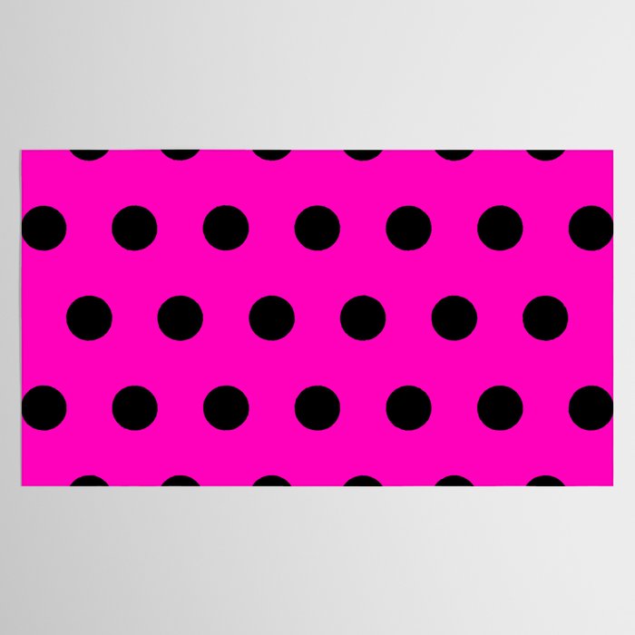 Hot Pink and Black Polka Dots Tablecloth Gallery Image 2