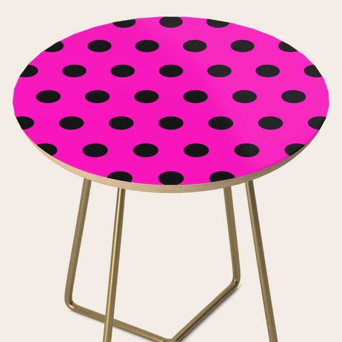 Hot Pink and Black Polka Dots Side Table Gallery Image 2