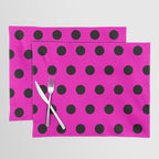 Hot Pink and Black Polka Dots Placemat Gallery Image 1