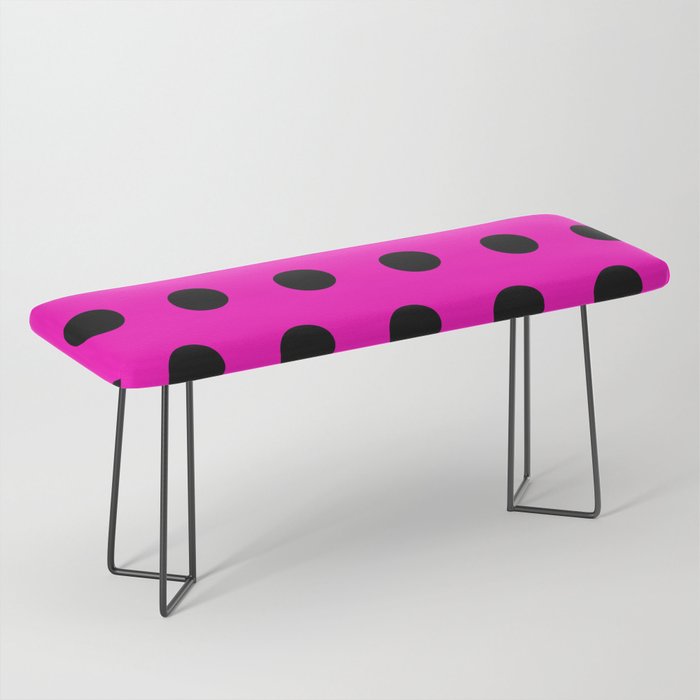Hot Pink and Black Polka Dots Bench Gallery Image 1